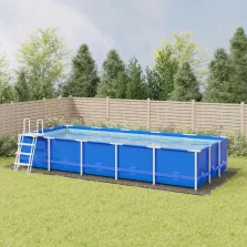   vidaXL világosszürke poliészter geotextília medencealátét 999 x 500 cm
