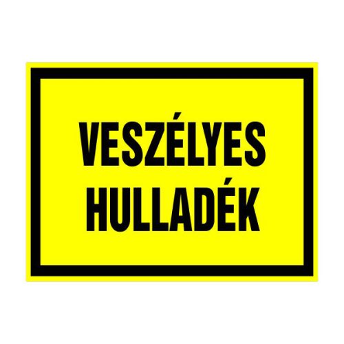 Veszélyes hulladék, 20x15cm / Öntapadós vinil