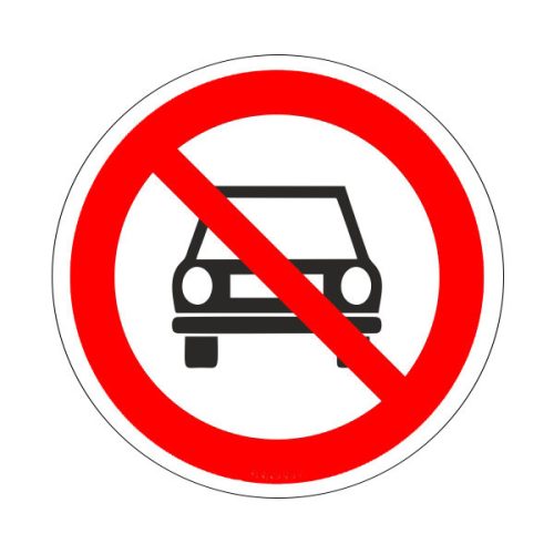 Gépjárművel behajtani tilos!, 10x10cm / Öntapadós vinil