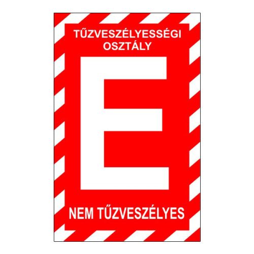 "e" tűzveszélyességi osztály, 16x25cm / 1 mm Műanyaglemez