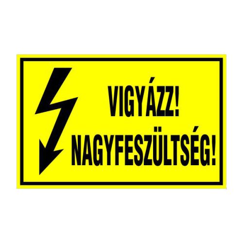 Vigyázz! nagyfeszültség!, 16x10cm / Öntapadós vinil