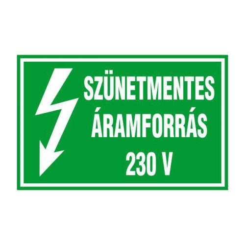 Szünetmentes áramforrás 230 v, 16x10cm / Öntapadós vinil