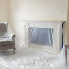 Takarófólia maszkolószalaggal - 20 x 2,5 m - 7 mikron