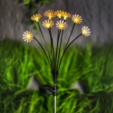   Leszúrható szolár lámpa - kamilla - 10 melegfehér LED - 80 cm