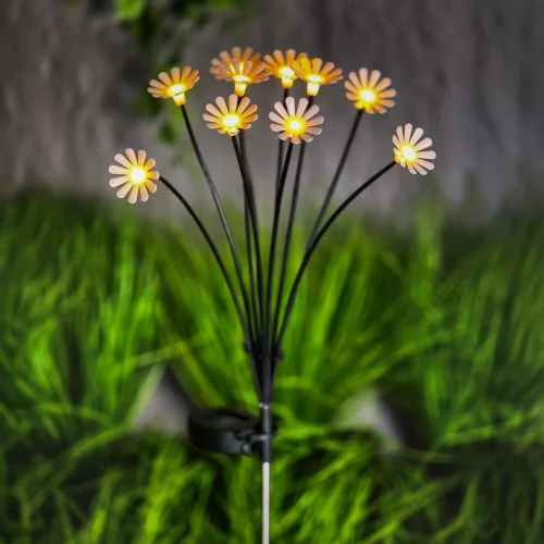 Leszúrható szolár lámpa - kamilla - 10 melegfehér LED - 80 cm