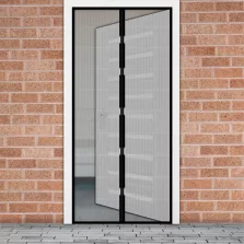   Szúnyogháló függöny ajtóra - mágneses - 100 x 210 cm - fekete