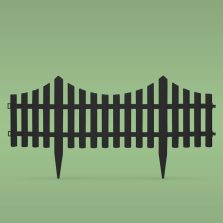 Virágágyás szegély / kerítés - 60 x 32 cm - fekete