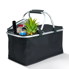   Thermo összecsukható bevásárlókosár - 49 x 28 x 25 cm - 21 L - fekete