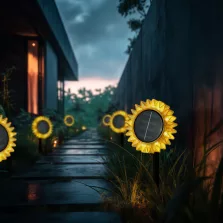   Szolár napraforgó - sárga - leszúrható / felakasztható - 13 x 6,5 x 35 cm