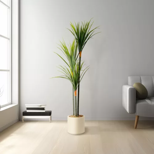 Műnövény dekoráció - Dracaena Marginata - zöld - 1,2 m