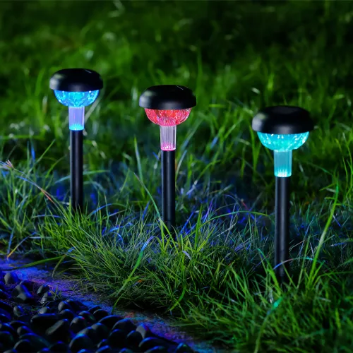 Leszúrható szolár lámpa - RGB LED - 7 x 30 cm - színváltós