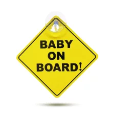   Tapadókorongos "Baby on Board" tábla - 12,7 x 12,7 cm