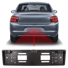   Rendszámtábla keretbe épített tolatókamera + szenzorok - 12V