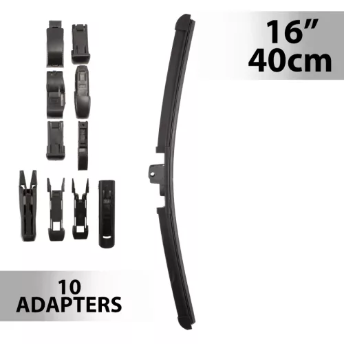 Ablaktörlő 16"/40 cm - 10 db adapterrel