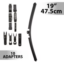 Ablaktörlő 19"/47,5 cm - 10 db adapterrel