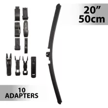 Ablaktörlő 20"/50 cm - 10 db adapterrel