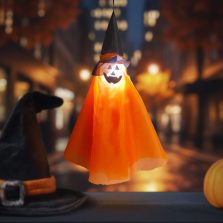   Halloween-i világító dekoráció - tök - felakasztható - RGB LED - 70 x 50 cm