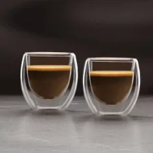 Duplafalú üveg csésze - 80 ml - 2 db / csomag