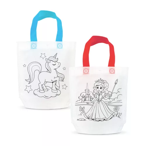 Színezhető ajándéktáska - 4 filccel - 24 x 22 cm - 2 féle