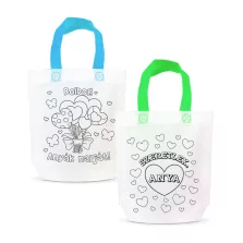   Színezhető ajándéktáska - 4 filccel - 24 x 22 cm - 2 féle