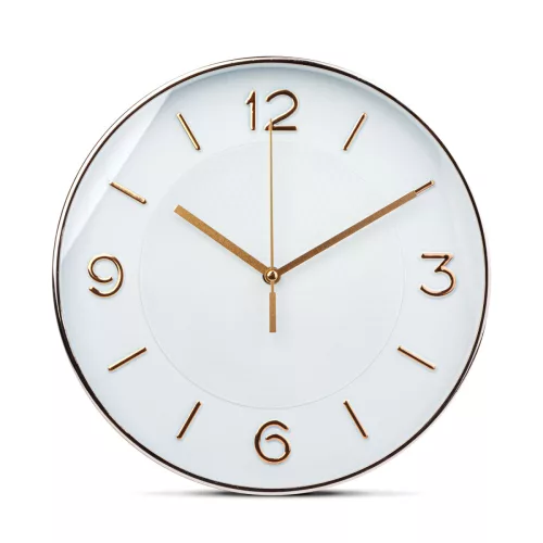 Falióra - 25 cm - műanyag, üveg - 1 x AA - fehér