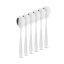   Rozsdamentes acél kávéskanál / desszertes kanál - 137 x 30 mm - 6 db / csomag