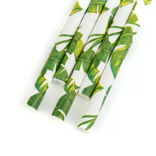 Papír szívószál - dzsungel - 197 x 6 mm - 25 db / csomag