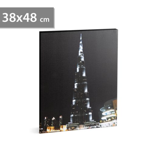 LED-es fali hangulatkép - "Burj Khalifa" -  2 x AA, 38 x 48 cm