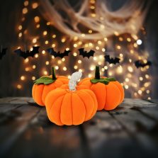   Halloween-i tök dekoráció - 13 x 13 x 14 cm - 3 db / csomag