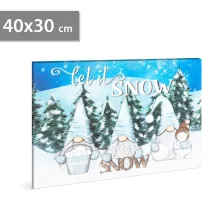   LED-es fali hangulatkép - "Let it snow" -  2 x AA, 40 x 30 cm