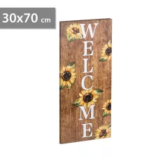   LED-es hangulatkép - "Welcome" - fali akasztóval, 2 x AA, 30 x 70 cm