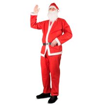   Mikulásruha szett - plüss - alsó, felső, sapka, szakáll, öv