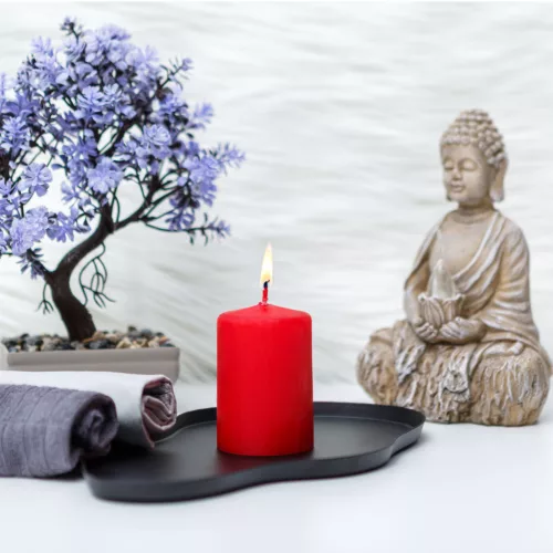 Gyertya - piros, illatmentes - 130 g