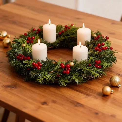 Gyertya szett - fehér, illatmentes - 4 x 45 g