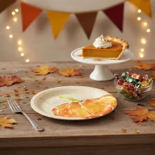 Papírtányér szett - tökös - 2 méret - 12 db / csomag