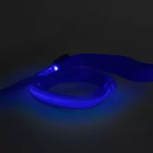 LED-es póráz - akkumulátoros - 120 x 2,5 cm - kék
