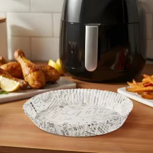   Air fryer sütőpapír - olaj nélküli sütőhöz - mintás, kör - 20 cm - 50 db / csomag