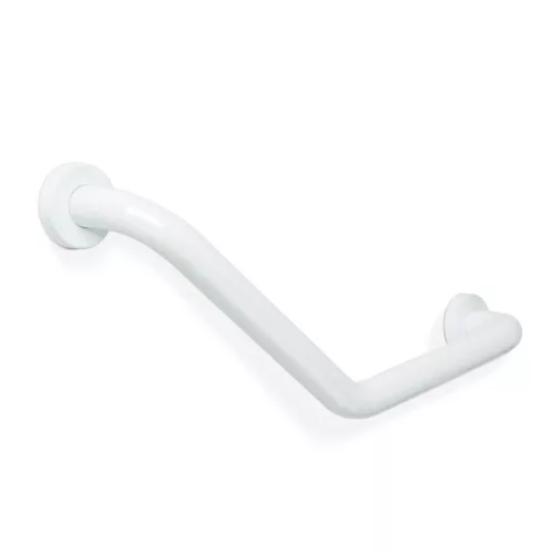 Fürdőszobai kapaszkodó - 45°-ban hajlított - rozsdamentes acél - fehér - 25 + 25 cm