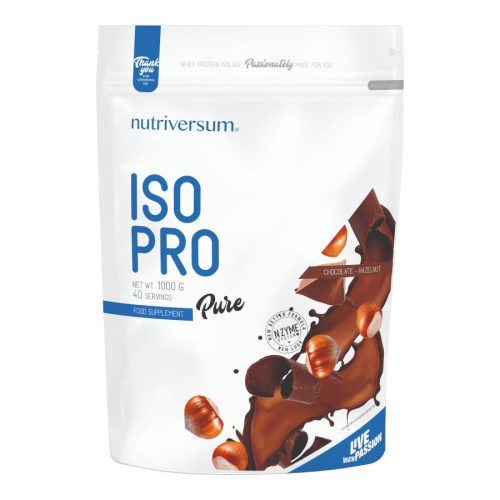 ISO PRO - 1 000 g - PURE - Nutriversum - mogyorós-csokoládé