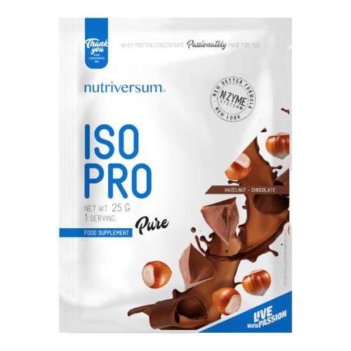 ISO PRO - 25 g - PURE - Nutriversum - mogyorós-csokoládé