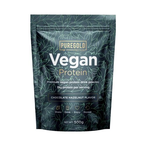Vegan Protein ízesített növényi fehérje italpor - 500 g - PureGold - mogyorós csokoládé