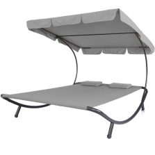   Timeless Tools Kétszemélyes napozóágy árnyékolóval-szürke