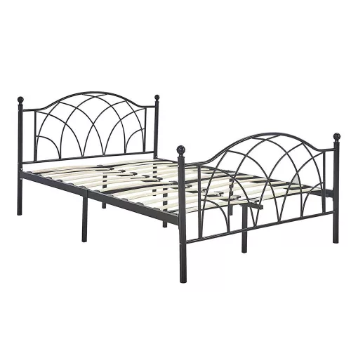 Timeless Tools Lotti fém ágykeret ajándék ágyráccsal, több méretben és színben-Fekete 180x200 cm