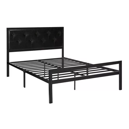 Timeless Tools Hanna fém ágykeret ajándék ágyráccsal, több méretben és színben-Fekete 180x200 cm-es-fekete