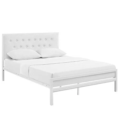 Timeless Tools Hanna fém ágykeret ajándék ágyráccsal, több méretben és színben-Fehér 180x200 cm-es-fehér