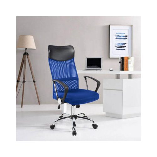Ergonomikus irodai szék magasított háttámlával - kék
