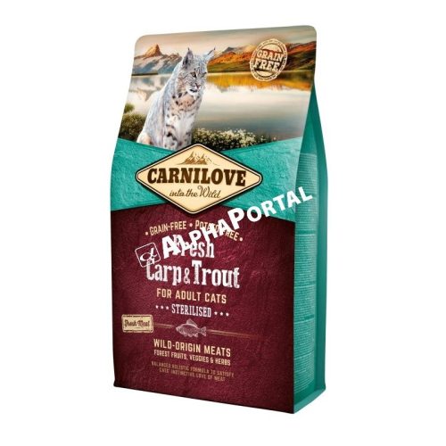 Carnilove Fresh Adult Cat Carp&Trout Sterilised - Ponty és Pisztráng Hússal 2kg