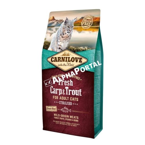Carnilove Fresh Adult Cat Carp&Trout Sterilised - Ponty és Pisztráng Hússal 6kg