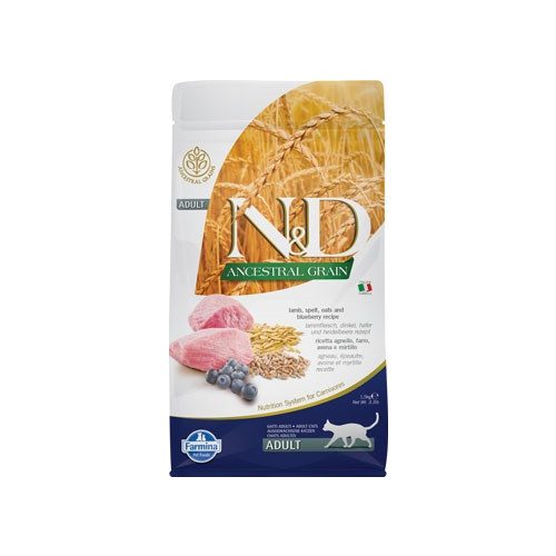 N&D Cat Ancestral Grain bárány, tönköly, zab&áfonya adult 1,5kg