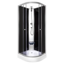 Evora Black 90 hátfalas zuhanykabin zuhanytálcával